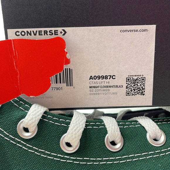 Converse Men’s CTAS LIFT HI
MIDNIGHT CLOVER/WHITE/BLACK A09987C Platforms Sneakr - Picture 16 of 16